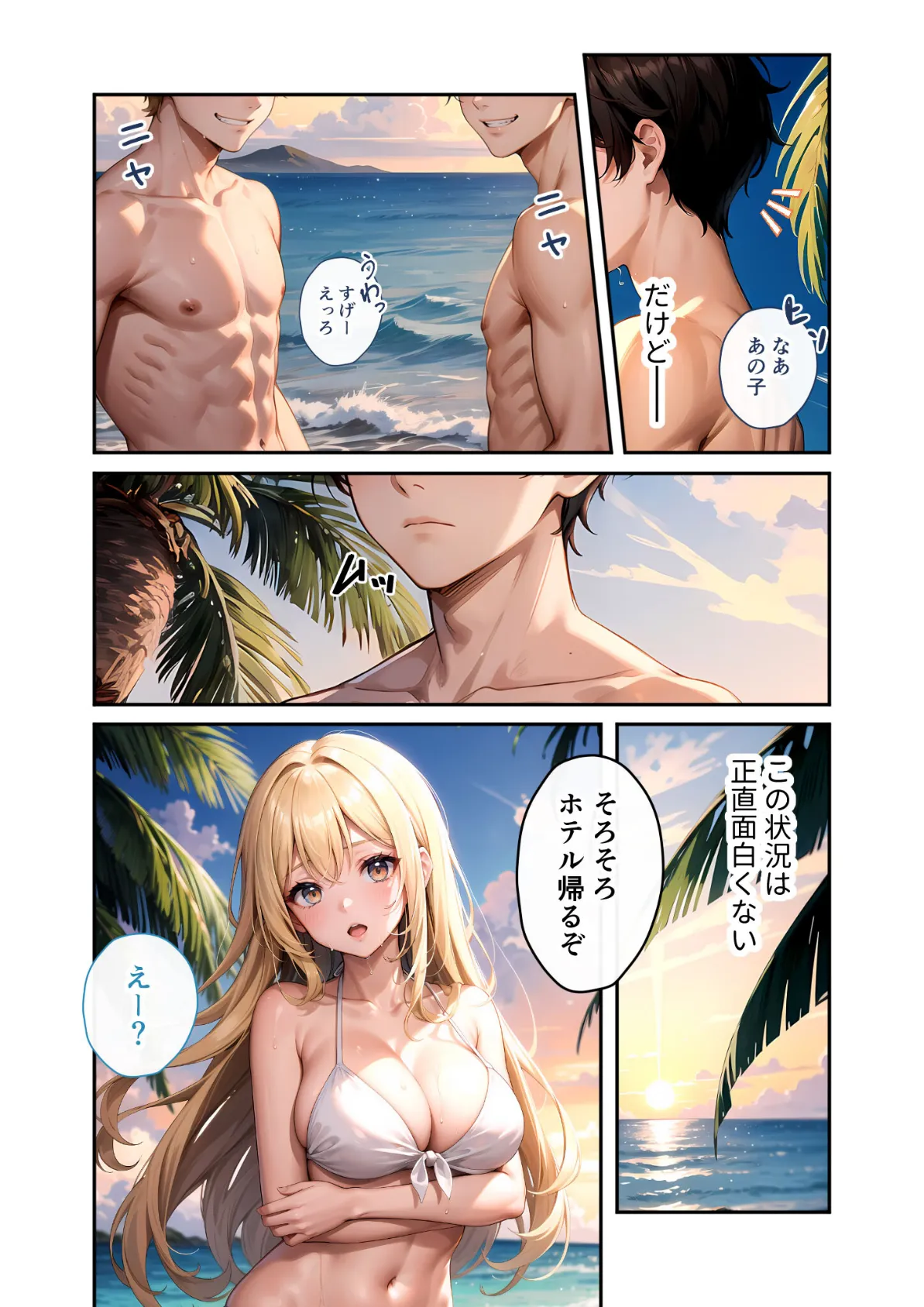 いちゃLOVE純情ベッドルーム 〜夏の海、水着姿の彼女を独り占めするひととき〜 モザイク版 6ページ
